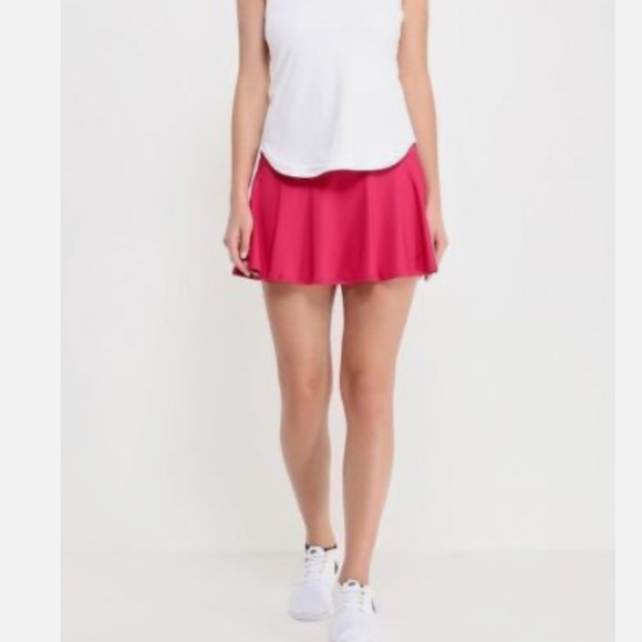 NIKE Court Magenta Pink Baseline Pleated Attached Shorts Ultra Mini Skirt,Large - Picture 1 of 13